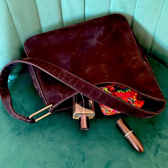 Small Black Bechemel Faux Suede Purse - Picture 3 of 4